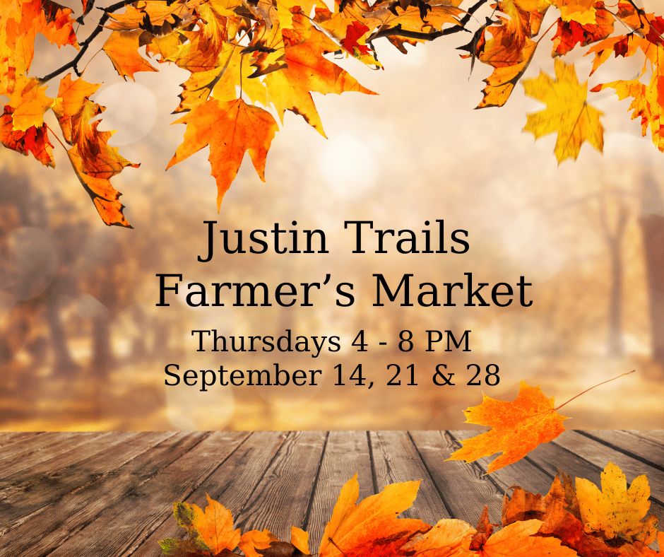 Justin Trails Sept Market Dates