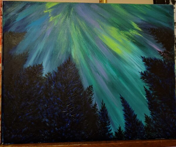 Nothern Lights Winter Painting