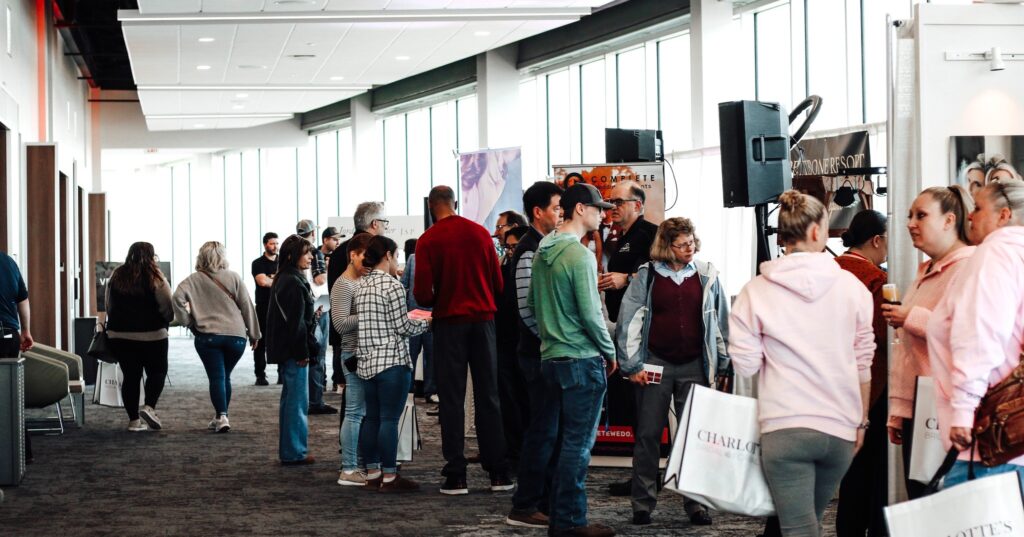 People attending Wedding World in La Crosse Wisconsin.