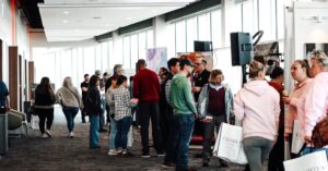 People attending Wedding World in La Crosse Wisconsin.