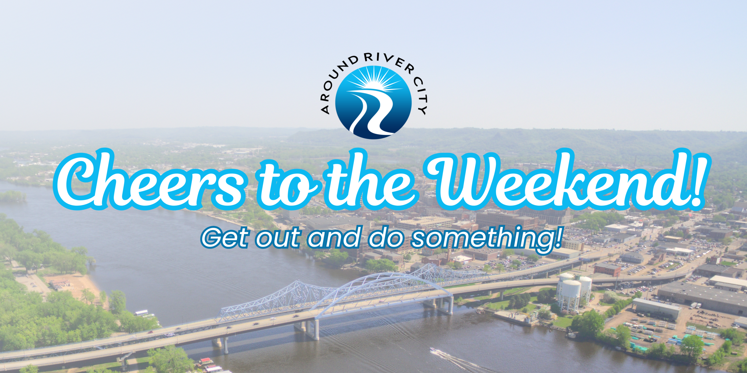 A view of the Cass Street bridge in La Crosse Wisconsin over the Mississippi River.