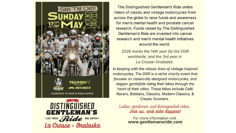 Distinguished Gentlemen's Ride 2026 flyer.